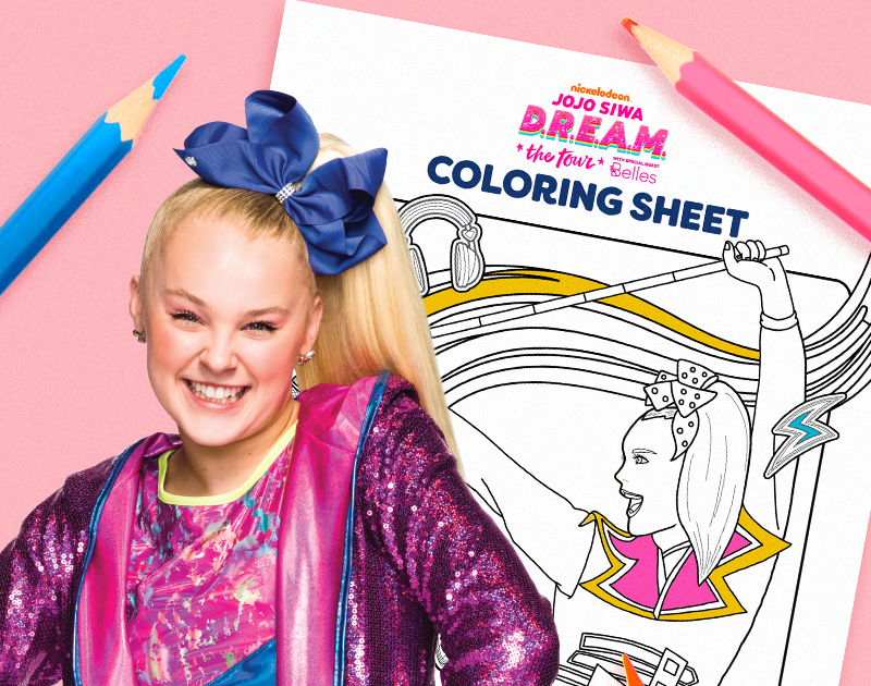 JoJo Siwa D R E A M The Tour Coloring Page Nickelodeon Parents
