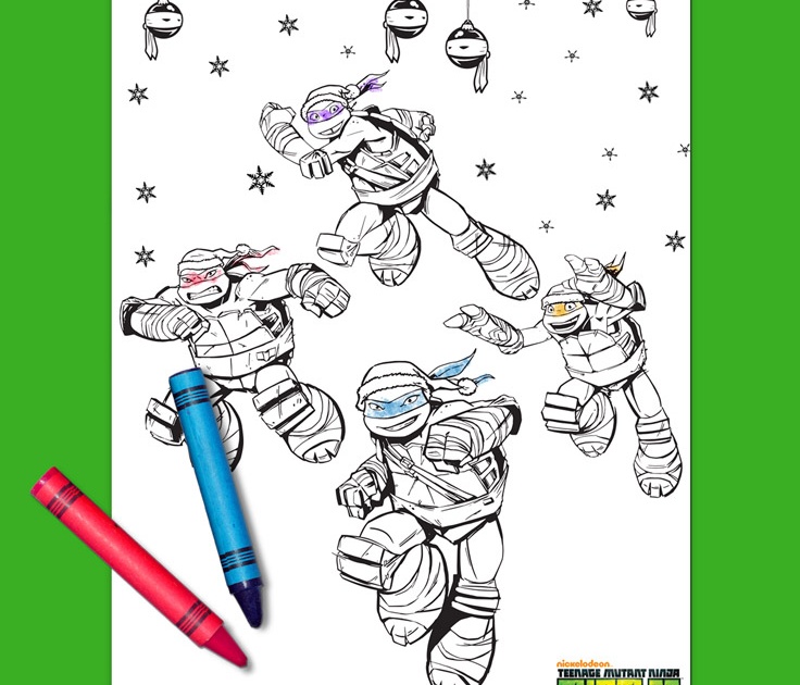 Teenage Mutant Ninja Turtles Holiday Coloring Page Nickelodeon Parents