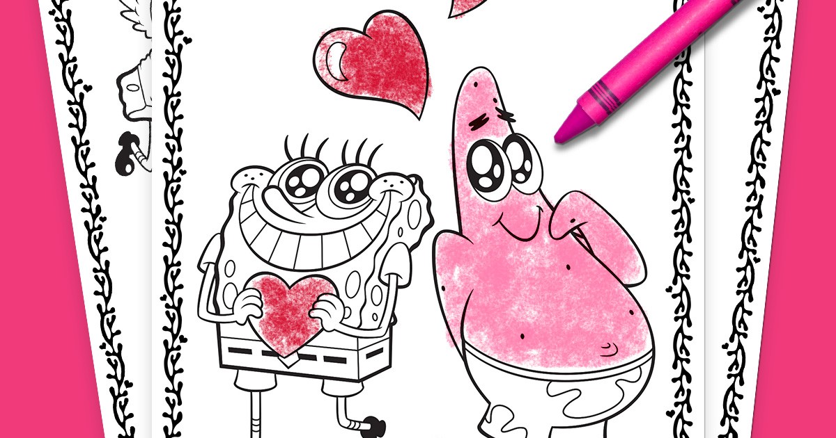 SpongeBob Valentine's Day Coloring Pack | Nickelodeon Parents