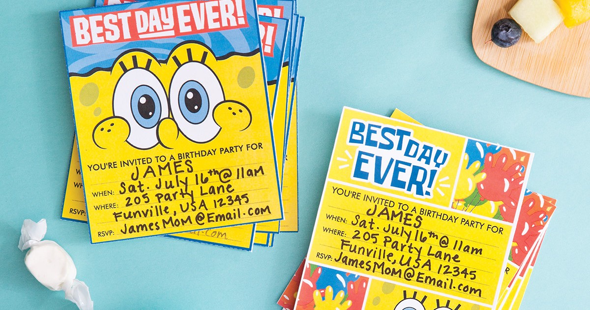 SpongeBob "Best Day Ever!" Party Invitations | Nickelodeon Parents