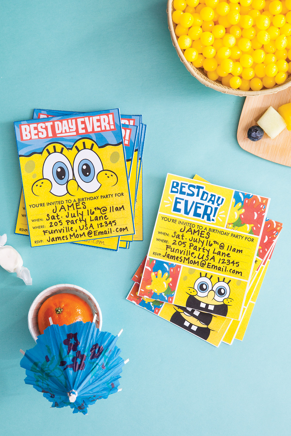 spongebob birthday invitations templates