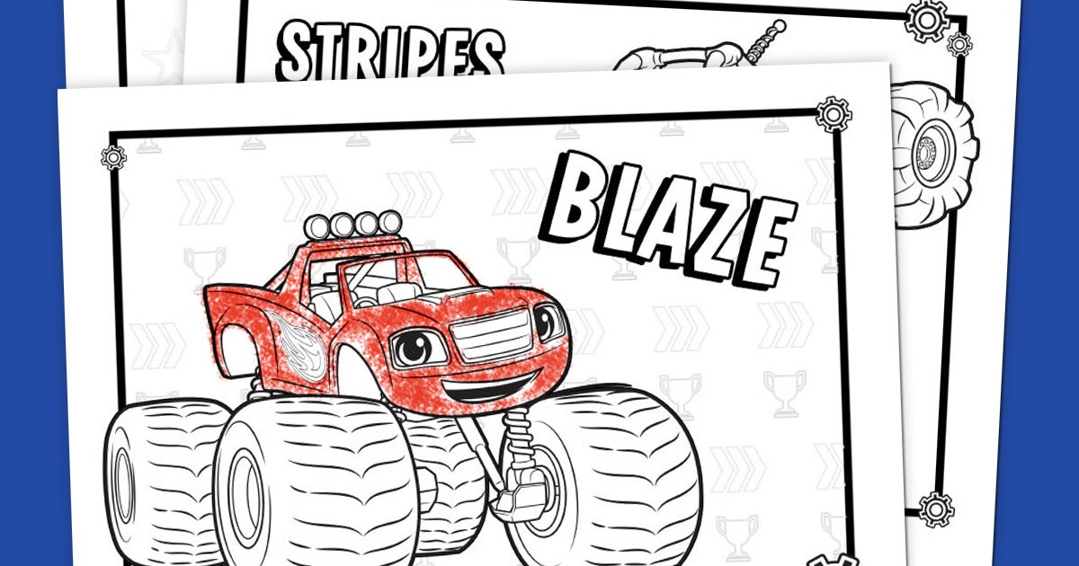 coloring pages of blaze and the monster machines