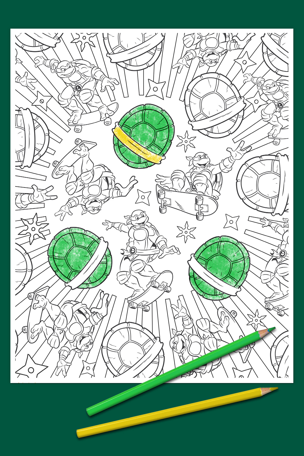 ninja turtles face coloring pages