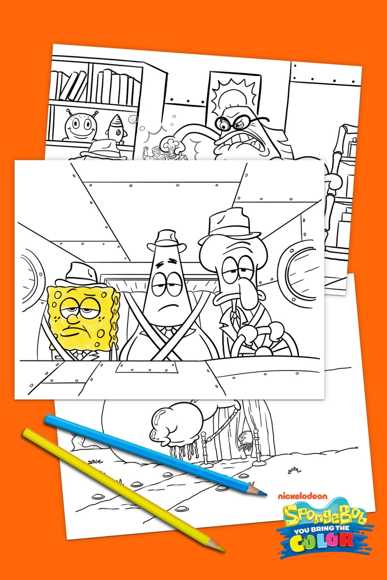 SpongeBob Squid Noir Coloring Pack | Nickelodeon Parents