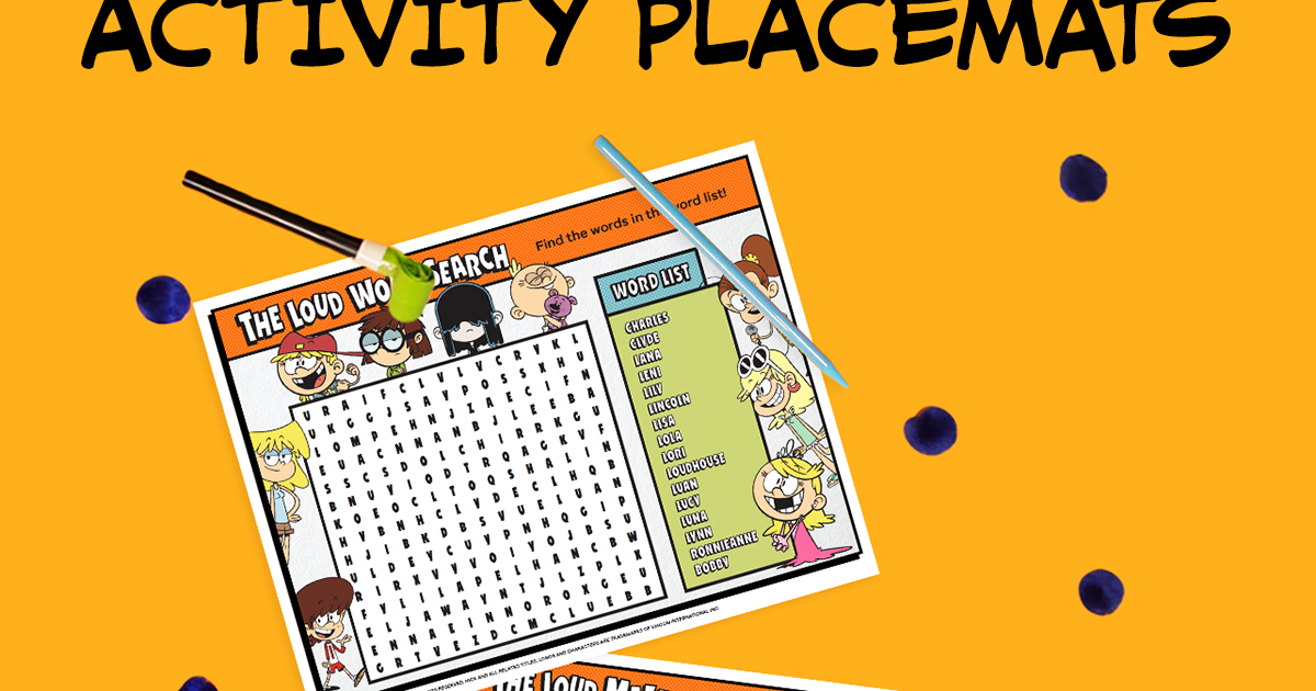 Loud House Printable Activity Placemats | Nickelodeon Parents