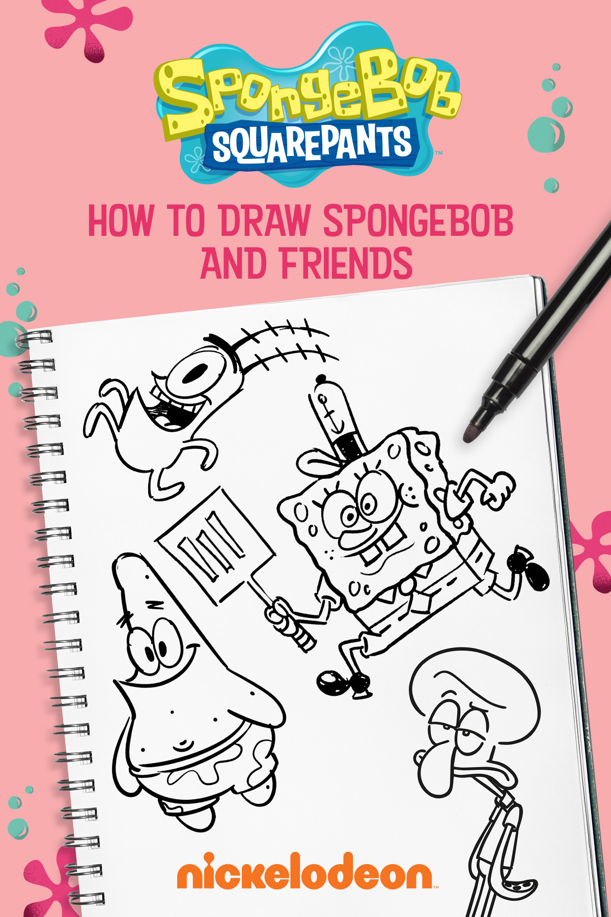 Learn How To Draw Spongebob And Friends Nickelodeon Parents