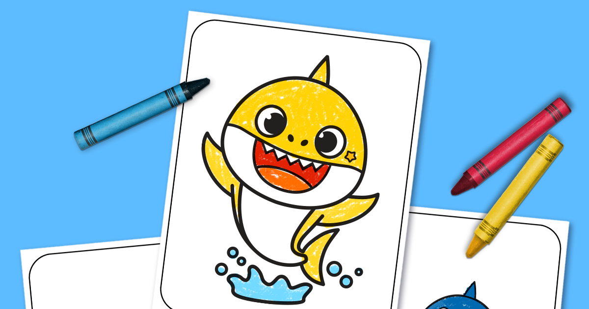 750 Cute Baby Shark Coloring Pages  HD