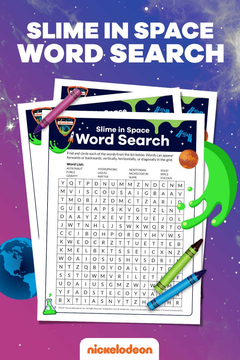 Slime in Space Word Search | Nickelodeon Parents