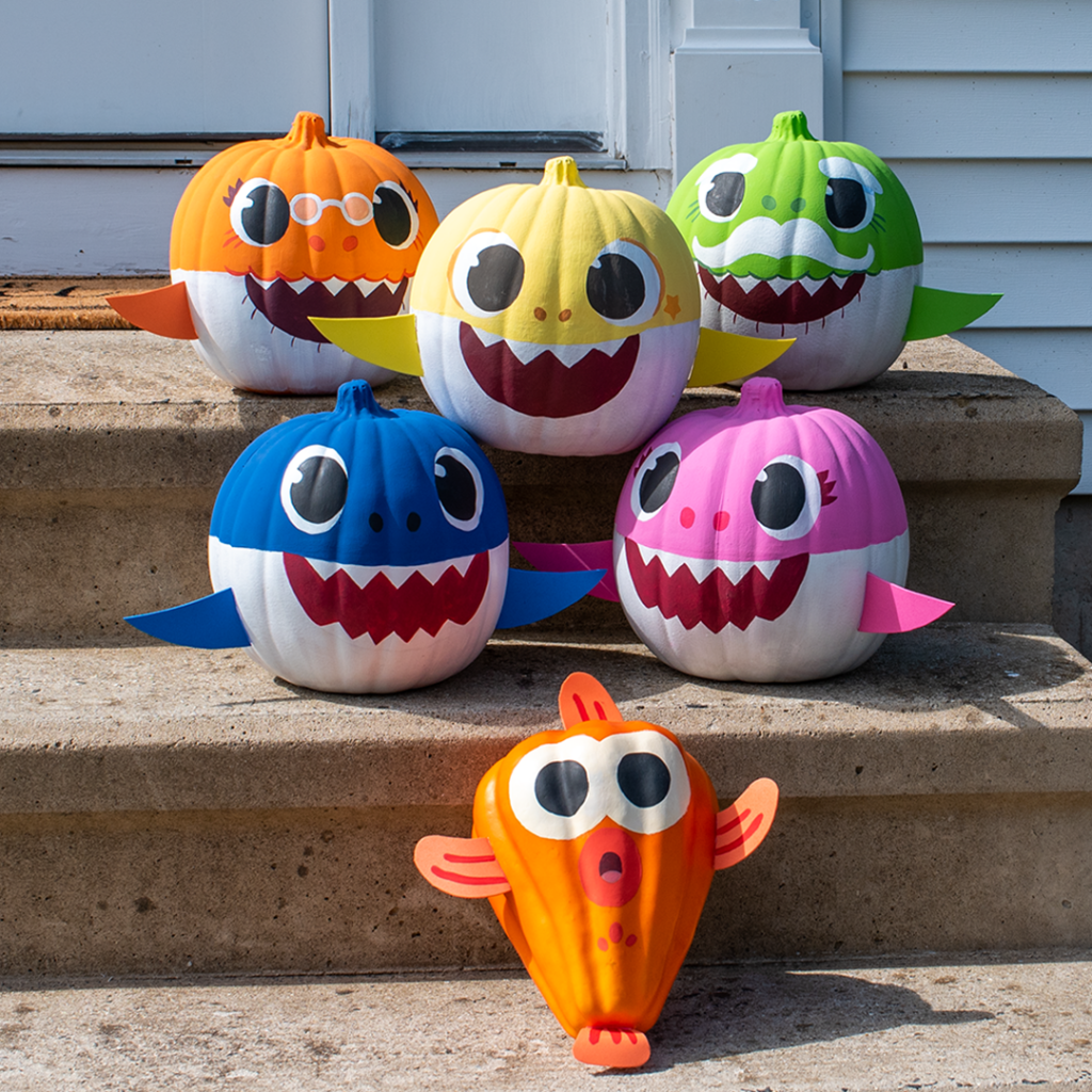 Painted Baby Shark Pumpkin Decorations | Nickelodeon Parents