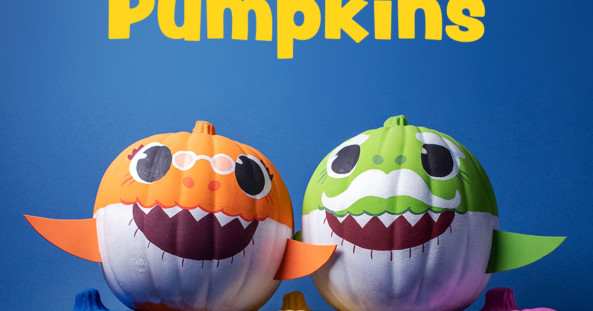 Painted Baby Shark Pumpkin Decorations | Nickelodeon Parents
