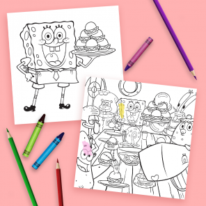 Celebrate Thanksgiving With SpongeBob Coloring Page Placemats