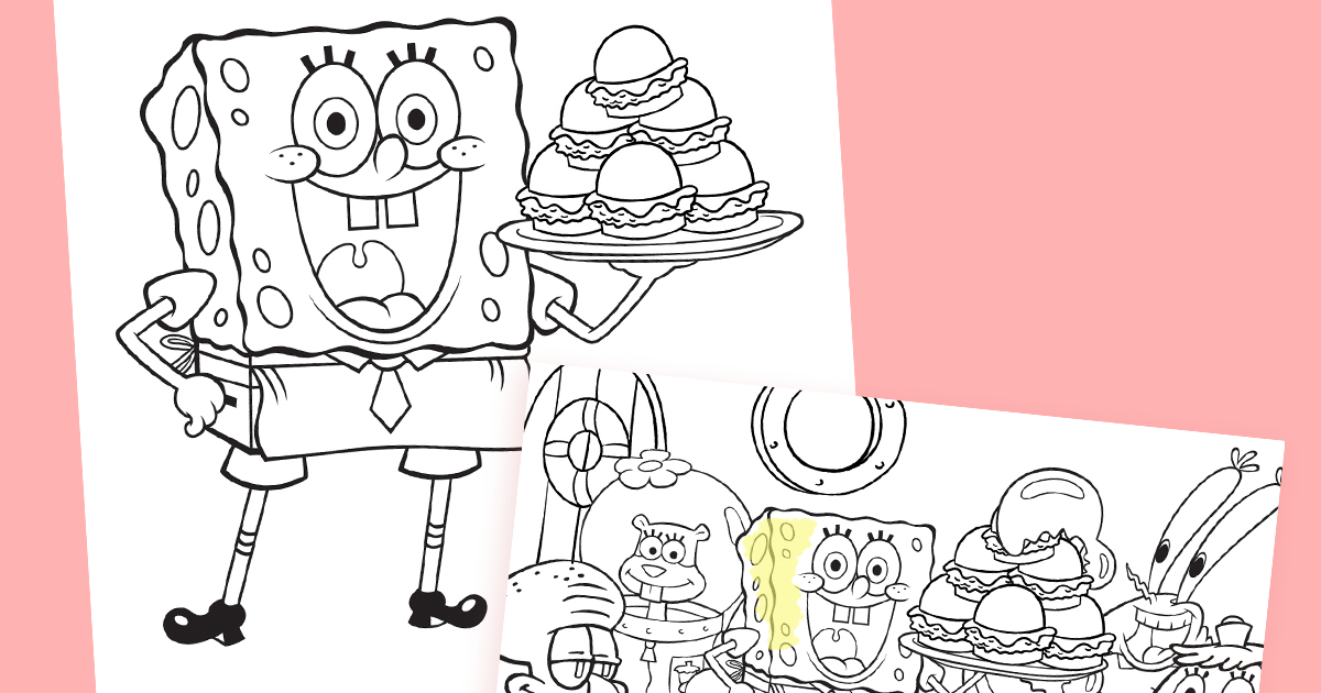 spongebob mask coloring pages