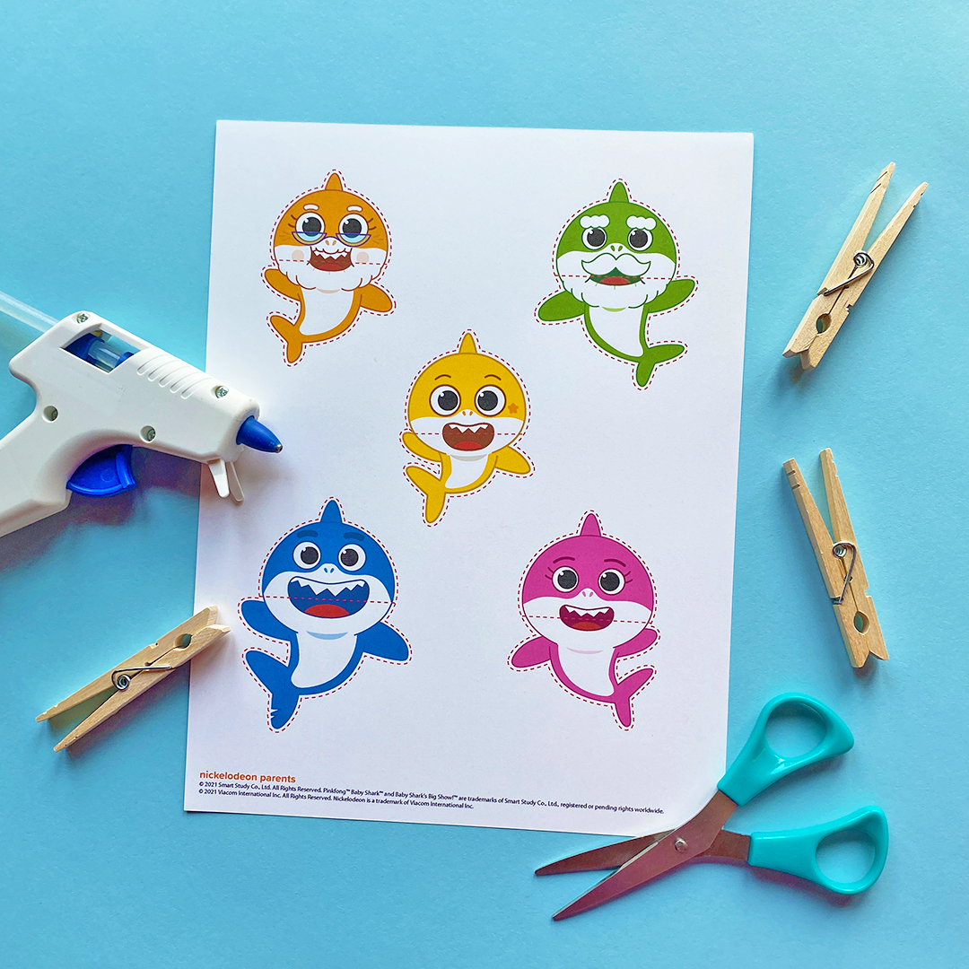 Shark Clothespin Puppet Template Free Printable Word Searches