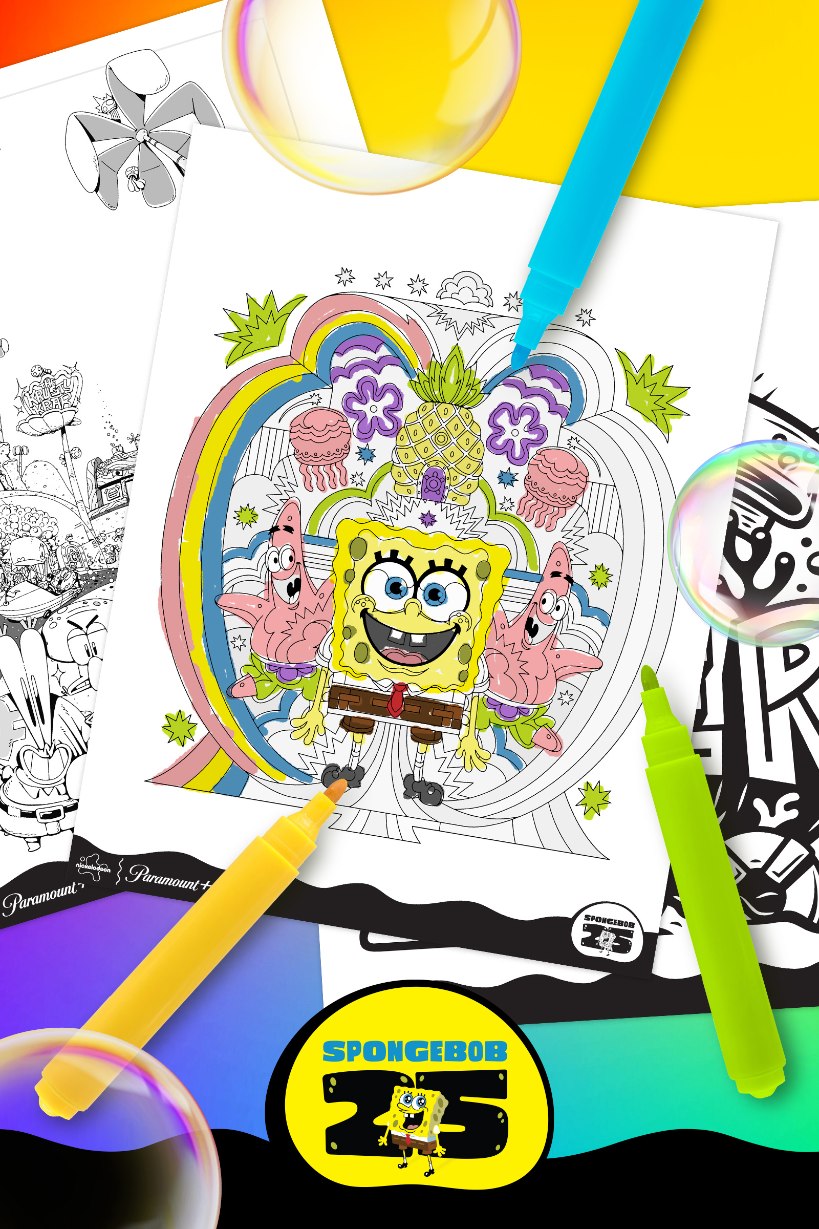 Celebrating 25 Years of SpongeBob SquarePants: Special Edition Coloring Pages from Nickelodeon